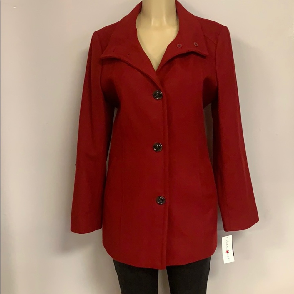 NWTs Women’s Red Pea Coat